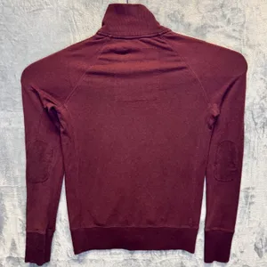 2149 | Abercrombie & Fitch Logo Elbow Patch Track Jacket Burgundy Womens L Y2K thumbnail 2