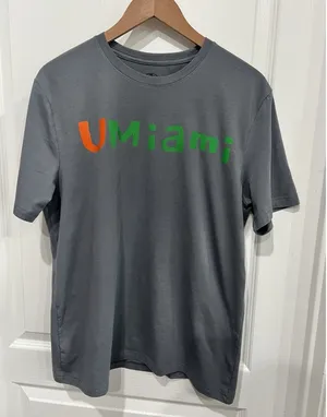 New University of Miami Gray T-Shirt Size Medium thumbnail 1