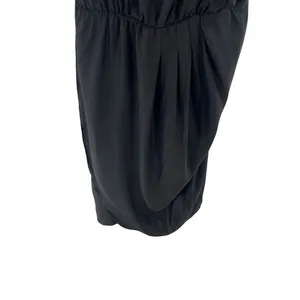 Amanda Uprichard Size‎ S Tulip Hem Mini Dress Black Silk Spaghetti Strap LBD thumbnail 7
