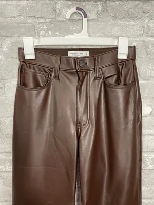 Abercrombie & Fitch The 90’s Relaxed High Rise Faux Leather Straight Leg Pants thumbnail 2
