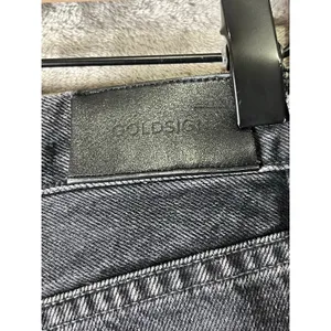 GOLDSIGN Low Slung Crop Jeans Black Relaxed Straight‎ Leg Denim Women's 26 thumbnail 5