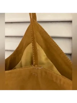 Michelle Mason Suede Twist Crop Top in Mustard Size 0 thumbnail 7