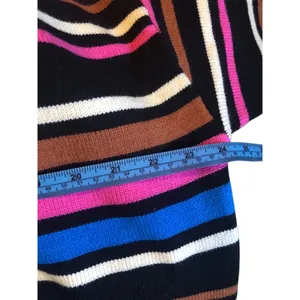 Women's Striped Sweater, M, Multicolor Black Size M thumbnail 9
