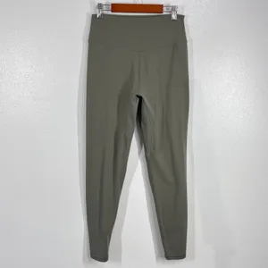 K. By Kendra Scott Activewear High‎ Rise Lustrous Leggings Olive Green Size L thumbnail 3