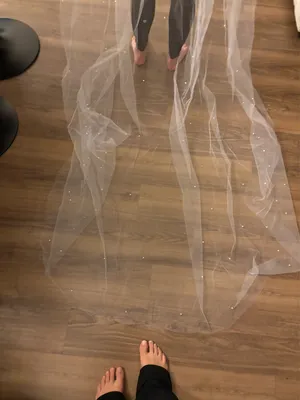 Custom Pearl Cathedral Veil White thumbnail 3