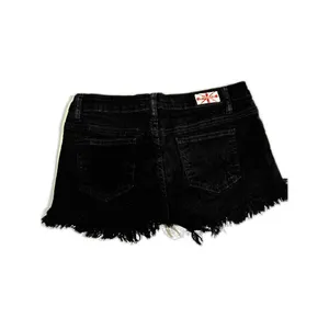 Machine Nouvelle Mode Black Denim Shorts Frayed Hems Size 28 USA Medium thumbnail 4