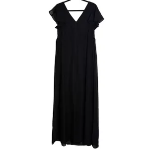 Birdy Grey Hannah‎ Chiffon Maxi Dress Black V Neck Bridesmaid Formal Large thumbnail 7