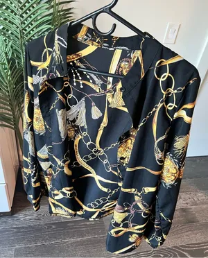 Black & Gold Chain Print Button thumbnail 1