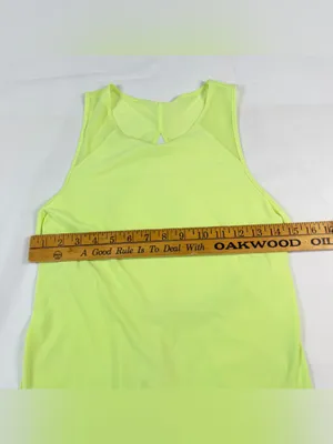 Lululemon Neon Yellow Sculpt Running Tank Top See Measurements Women's S thumbnail 4