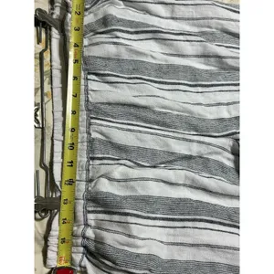 Per Se White And Black Striped Linen Crop Wide Leg Pants Women M Breezy Classic thumbnail 7