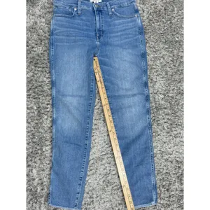 Madewell Women’s Blue Jeans 10” High Rise Skinny Raw Hem Stretch Distressed 29 thumbnail 10