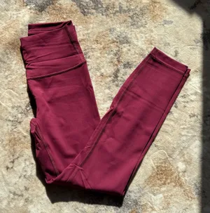 lululemon athletica Women's Burgundy Wunder Under High-Rise Leggings thumbnail 1