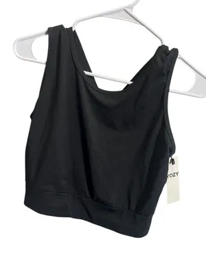 Yozy Womens‎ Black Workout Tank Top Large Polyester Blend thumbnail 1