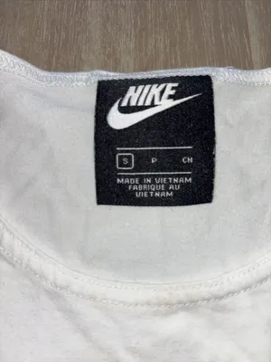 Nike White Crop Tank with Black Logo and Trim thumbnail 3