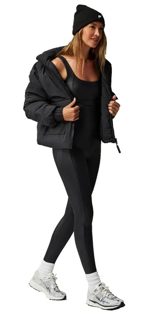 Fabletics Black Puffer Coat XL | Warm Winter Outerwear, Athletic Style thumbnail 1