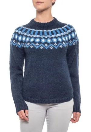 NWT Kari Traa Ringheim‎ Knit Sweater Blue fair isle sz XS thumbnail 1