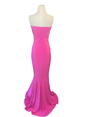 Norma Kamali Strapless Fishtail Gown in Orchid Pink XXSmall Womens Maxi thumbnail 5