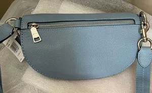 39939 Women's Silver/Slate Peppled Leather Fanny Crossbody Bag Belt Bag thumbnail 2