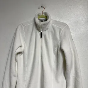 Helly Hansen White Fleece Quarter Zip Pullover Sz M thumbnail 3