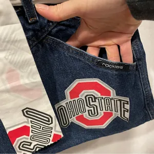 Cute vintage 80’s game day Ohio State jeans denim retrofit purse bag OSU thumbnail 5