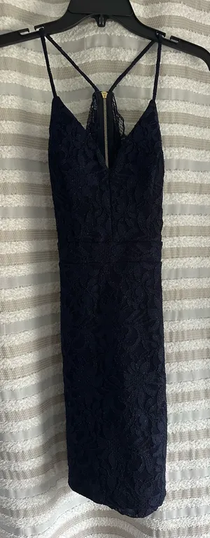 City Triangles Navy sparkly homecoming dress thumbnail 1
