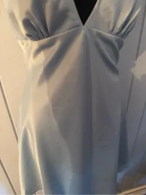 Peppermayo Light Blue Satin Open-Back Mini Dress thumbnail 6