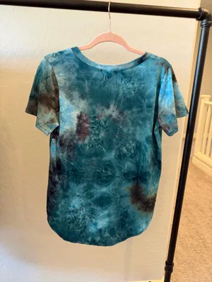 Teal Tie Dye Tshirt Blue Size M thumbnail 2