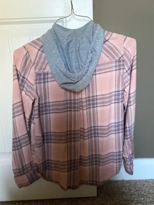 flannel hoodie Pink thumbnail 2