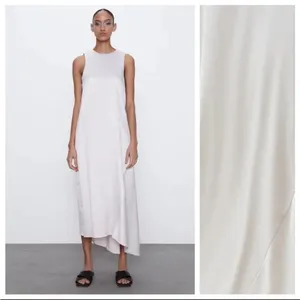 Sold Out Vira L Zara Asymmetrical Satin Effect Midi Dress Nwt S thumbnail 5