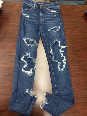 American Eagle Next Level Stretch Distressed Hi-Rise Jegging Jeans Size 2 Long thumbnail 1
