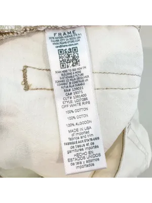 Frame Jeans Size 25 Off White Distressed High‎ Rise Button Fly Rigid Alternative thumbnail 7