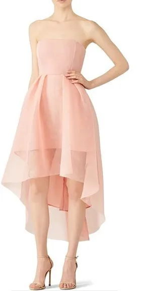 ELLIAT Blush‎ Pink Strapless Cocktail High Low Elysian Dress Size Large thumbnail 1