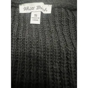 White Birch Black Knit Cardigan Sweater Small Jeweled Floral Button Short Sleeve thumbnail 3