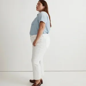 Madewell Mid-rise Kick Out Crop‎ Jeans White 33 thumbnail 3