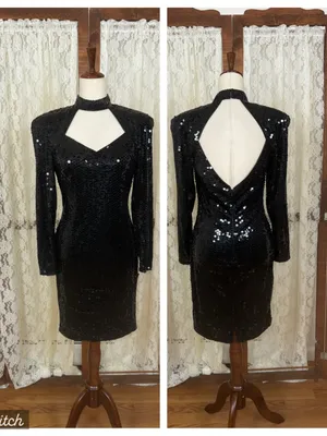 Gorgeous Vintage 90s Nightline Sequin Formal Dress thumbnail 2