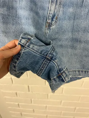 American Eagle Cotton Denim Mom Shorts Plus Size 16 thumbnail 9