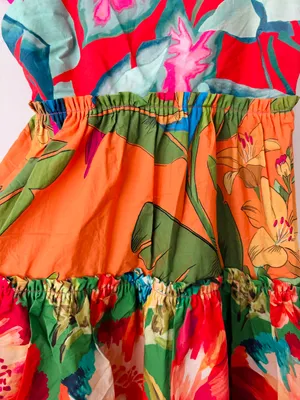 Foliage Mix Cotton Mini Dress, Size XS thumbnail 11