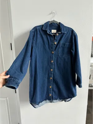 Sezane Sofie Denim Button Down Dress  Size 36 thumbnail 3