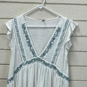 Free People Falling Water White Tunic Top size S thumbnail 9