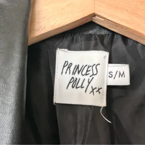 Princess Polly Women's Black faux Leather blazer Jacket M thumbnail 4