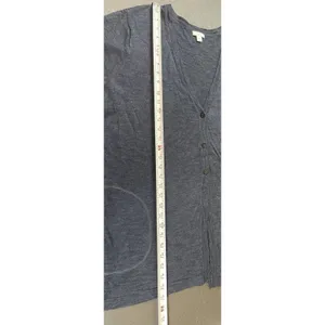 J Jill Women Blue Linen Blend Open Knit Cardigan Sweater Minimalist L Summer thumbnail 7