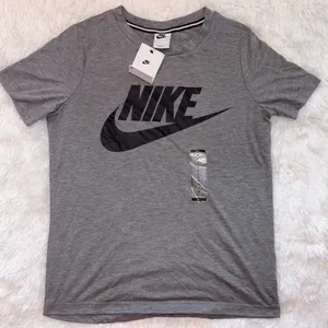 Nike Heather Gray Tee with Black Swoosh thumbnail 1