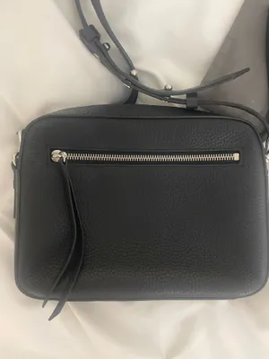 AllSaints Black Pebbled Leather crossbody camera bag thumbnail 4