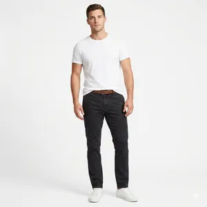Merona Men's Black Chino Pants 33x32 Slim Straight Stretch Cotton Casual Work thumbnail 10