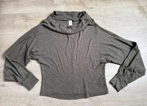 EUC Free People We the Free Women's Oversized Green Dolman Sweater Top size S thumbnail 1
