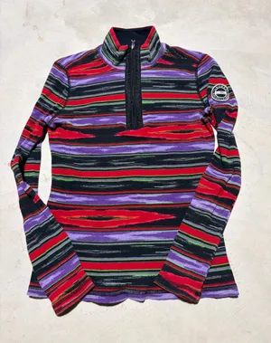 Vintage Lauren Ralph Lauren active Multicolor Stripe Half-Zip Top medium thumbnail 1