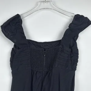 Abercrombie & Fitch Black Emerson Cap Sleeve Linen Mini Dress Size Medium thumbnail 6