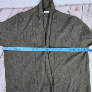 Pink Clover Penton‎ Two Pocket Open Front Cardigan Olive Green M NWT thumbnail 7