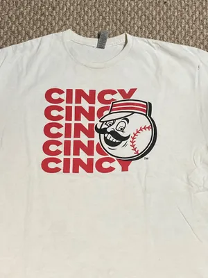 Cincinnati Reds MLB Gildan Cincy Mr Redlegs White Graphic T-Shirt thumbnail 2