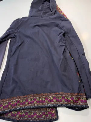 Lucky Brand Lucky Lotus Navy Embroidered Hooded Longline Jacket thumbnail 11